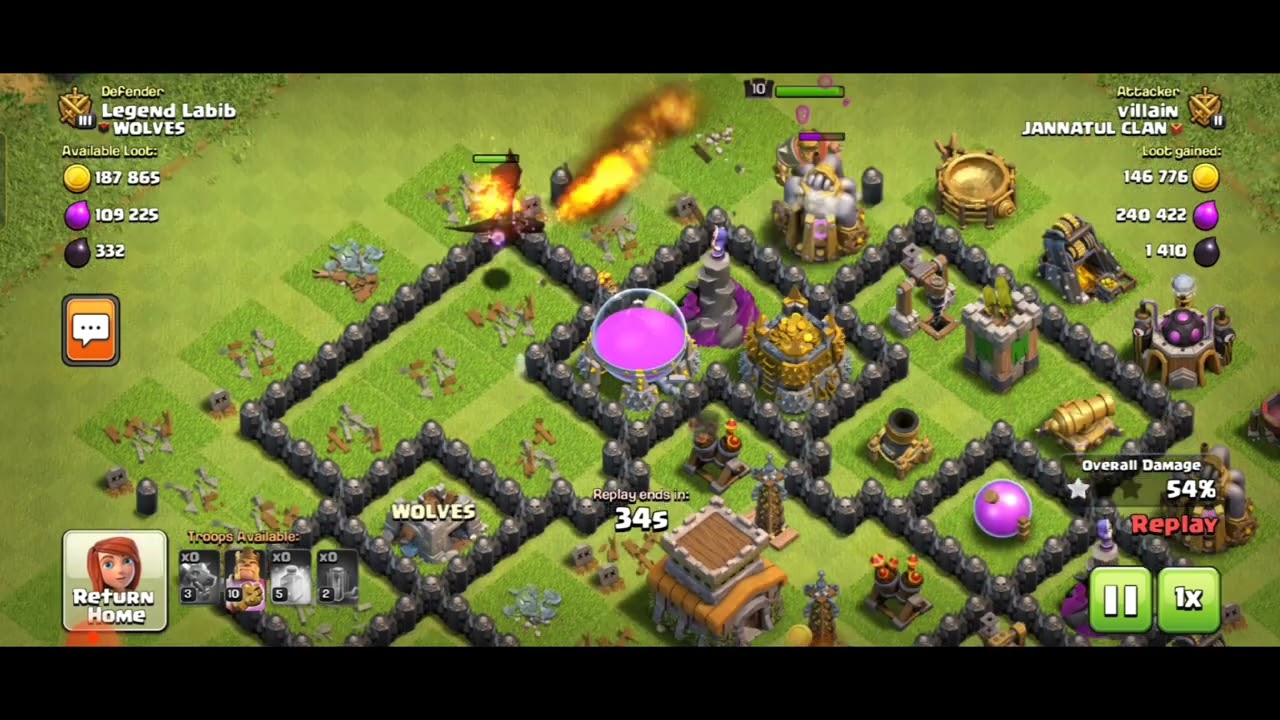 TOWNHALL 8 DEFENCE  ❌ NO 3 ⭐ ..... #coc #cocdefence #gaming