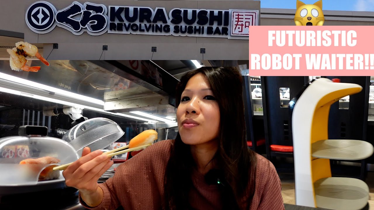 Kura Revolving Sushi Bar Cool robot waiter 🤖 & Prizes! | $3.20 per plate Houston TX
