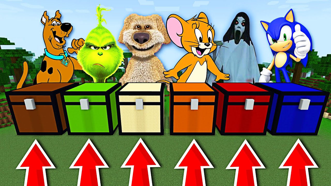 6 CHEST-URI în MINECRAFT ! Care e CHEST-UL CORECT ? (Tom si Jerry, Ben, Sonic, Scooby-doo, Grinch)