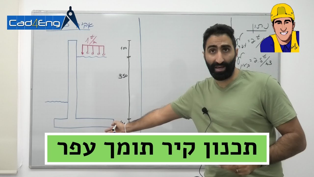 תכנון הנדסי - פתרון תרגיל בנושא קיר תומך עפר - אביב 2019