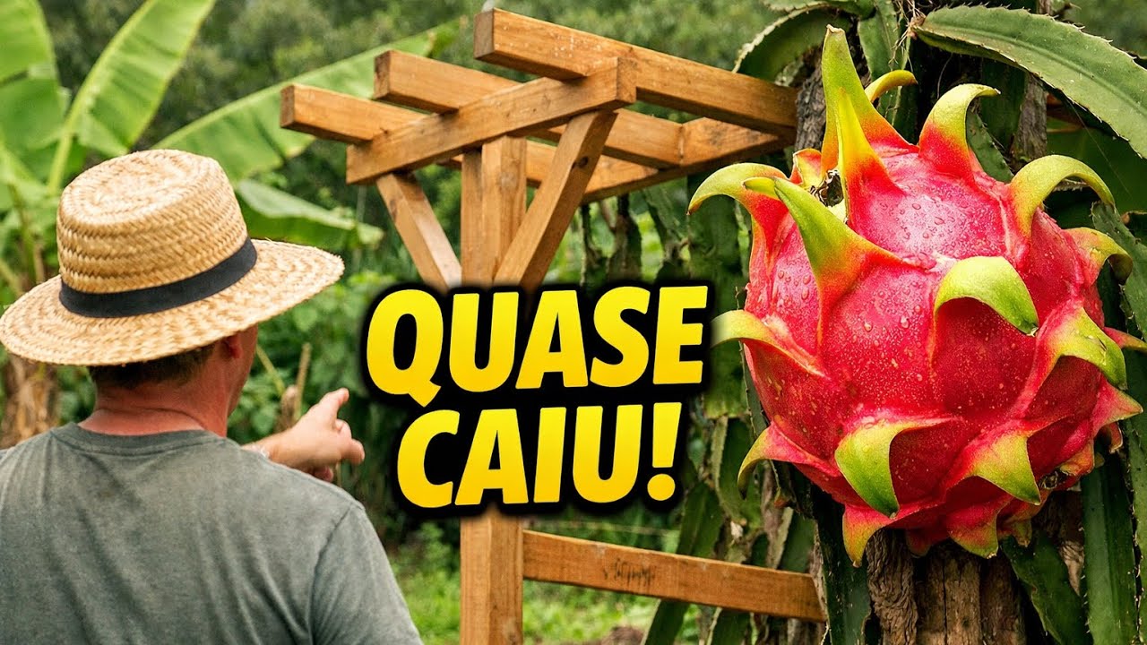 O Pé de Pitaya Ia Cair… Então Fiz Isso! 🌵🍃 | Vida na Chácara