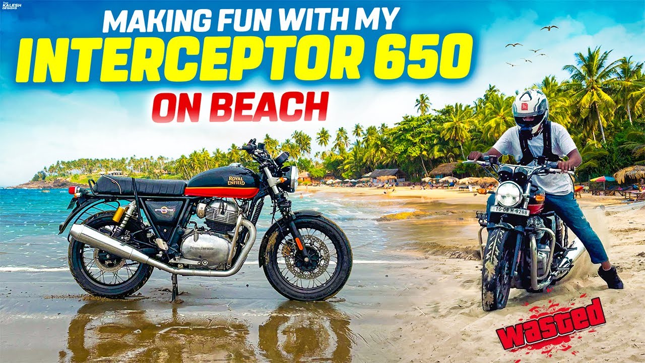 Doing fun with my interceptor 650 on beach it went wrong  | kakinada | telugu |