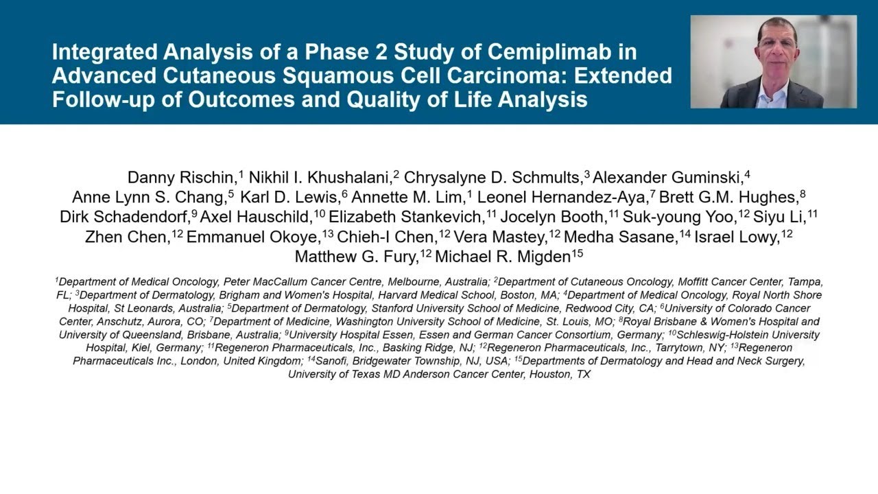 Integrated analysis of a phase 2 study of cemiplimab in advanced cutaneous squamous cell carcinoma