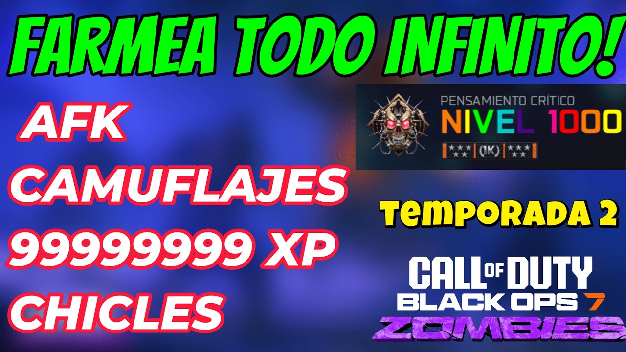 BO7 ZOMBIES NUEVO GLITCH TODO INFINITO AFK CAMUFLAJES NIVEL 1000 TEMPORADA 2
