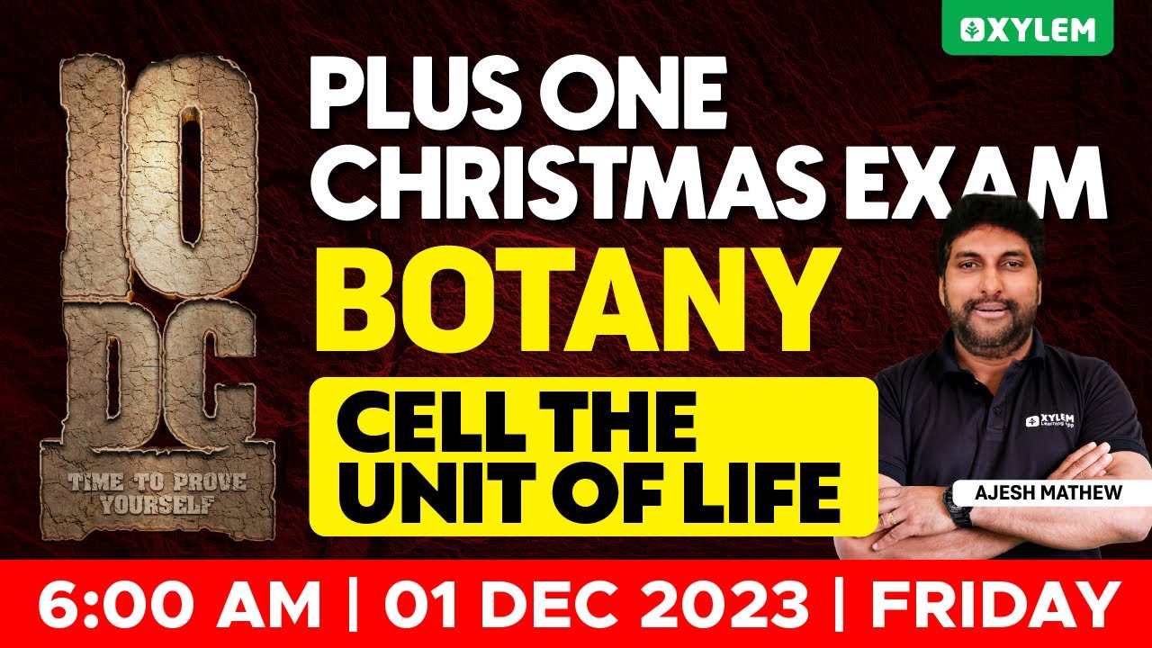 Plus One Christmas Exam - Botany - Day 1 | Xylem Plus One