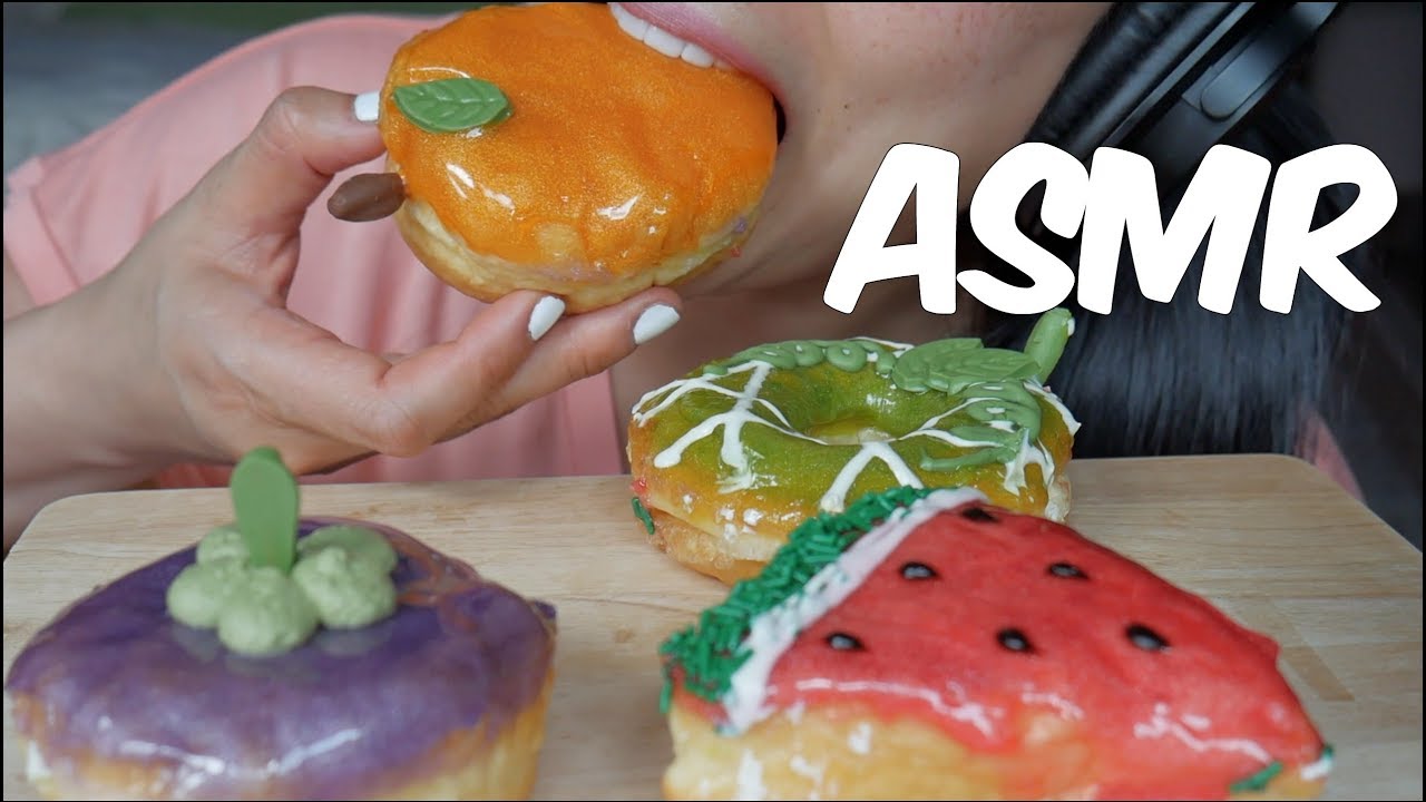 ASMR Fruit Flavour DONUTS (Mister Donut Thailand EATING SOUNDS) | SAS-ASMR