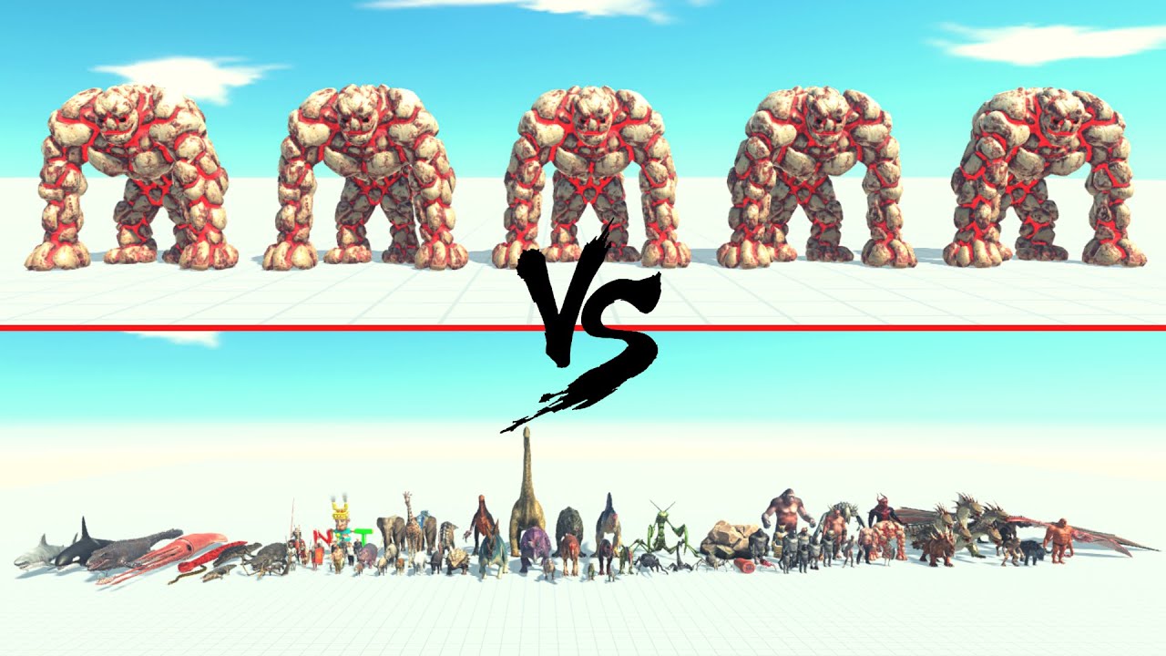 5x Lava Golem Vs All Units ARBS | Animal Revolt Battle Simulator