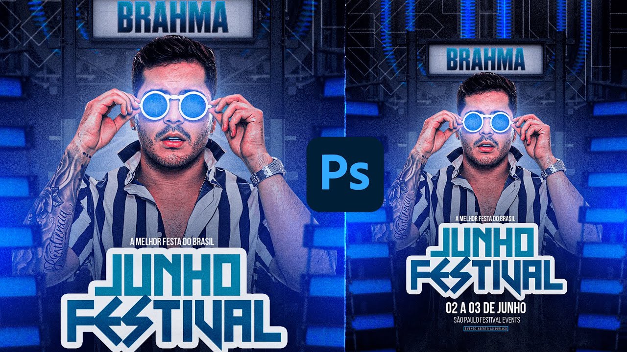 A MELHOR técnica para CRIAR FLYER DE EVENTOS no Photoshop - Qualquer um Consegue