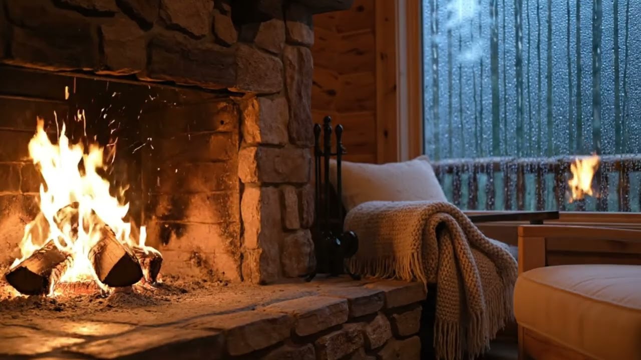 Rain & Fireplace Ambience for Deep Sleep (2 Hours) | No Music