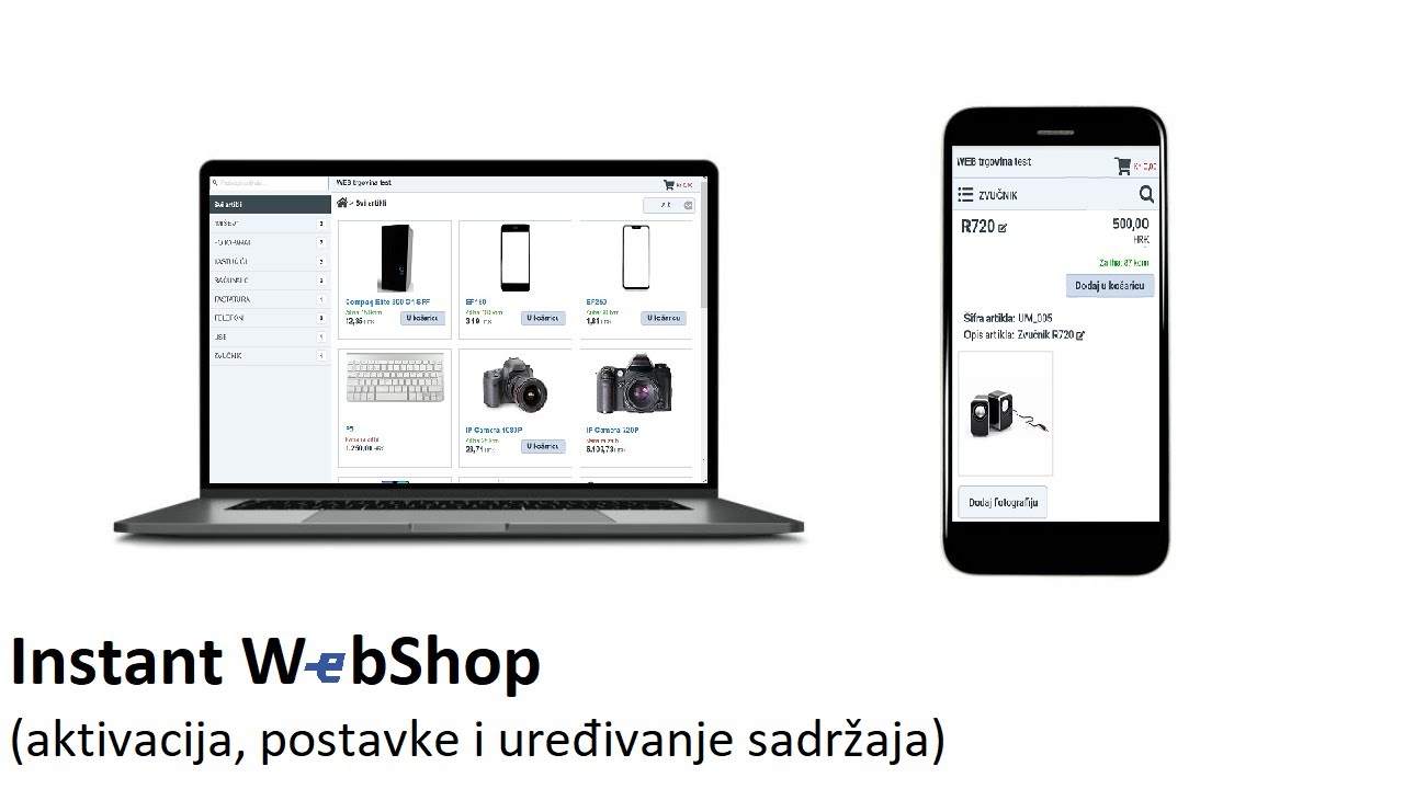 e-racuni.hr - Instant WebShop (aktivacija, postavke i uređivanje sadržaja)