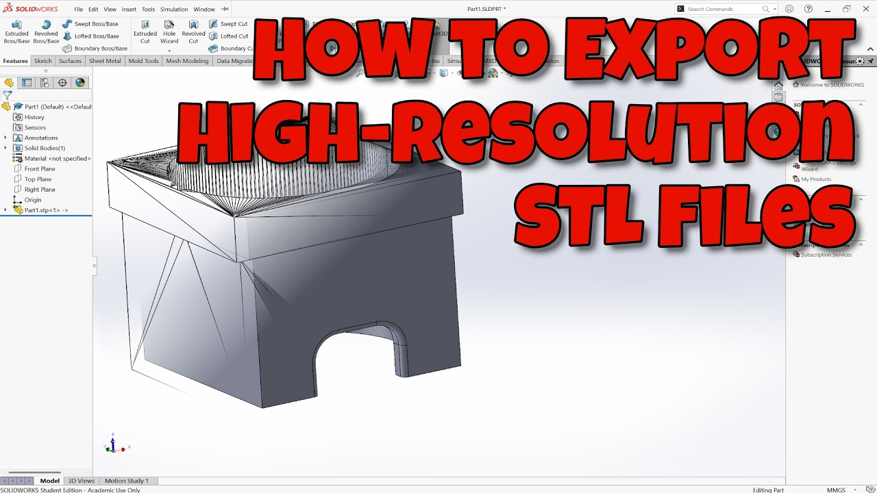 Как экспортировать STL-файлы высокого разрешения в SolidWorks. Лучшие настройки для 3D-печати. ​​...