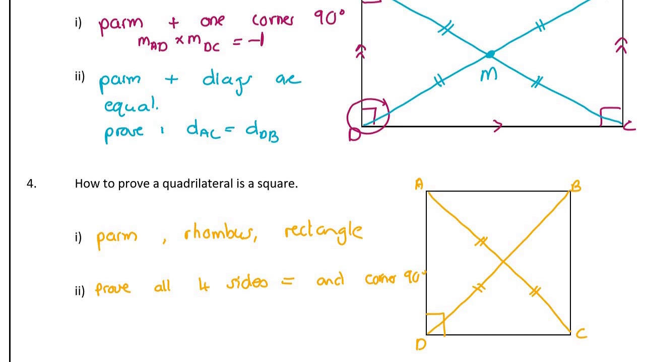 Grade 11 Analytical Geometry Topic 6 - Proving Quadrilaterals