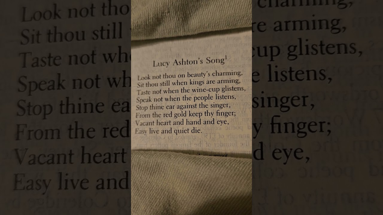 'Lucy Ashton's Song' by Sir Walter Scott