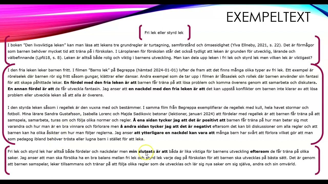RESONERANDE TEXT - en exempeltext