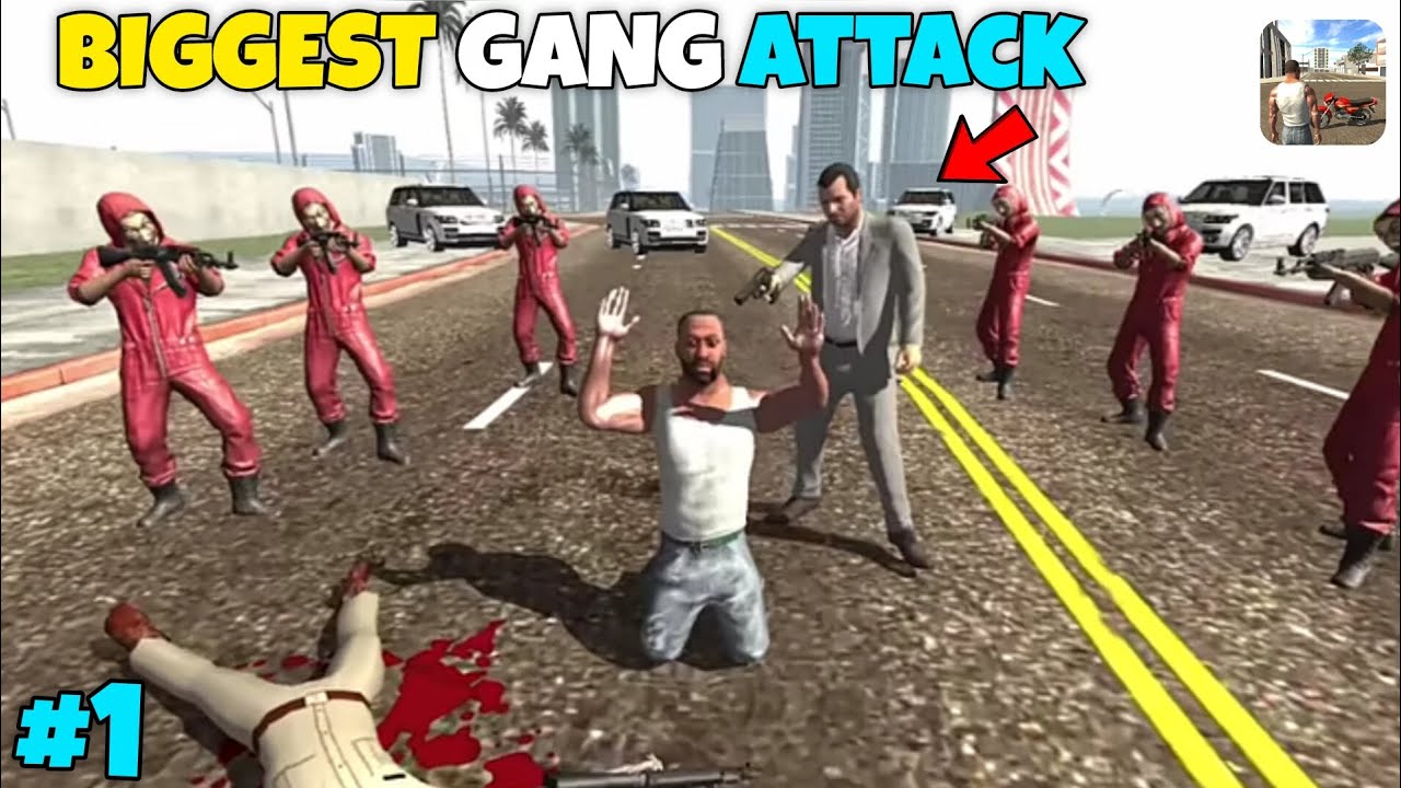 BIGGEST GANG ATTACK IN FRANKLIN🤨IN INDIAN BIKES DRIVING 3D#1