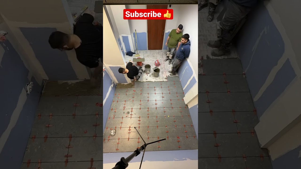 Timelapse tile installation #satisfying #tiles #tileinstallation