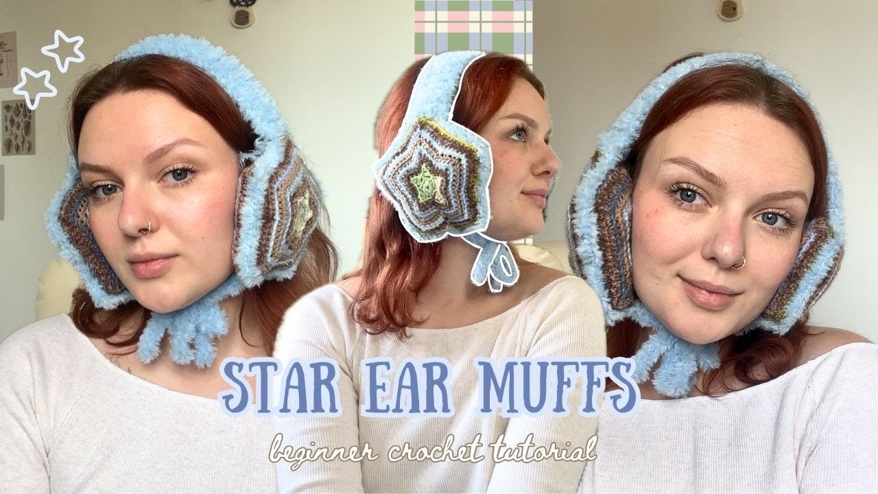 How to crochet cute star ear muffs🌟 | beginner friendly tutorial | thisfairymade