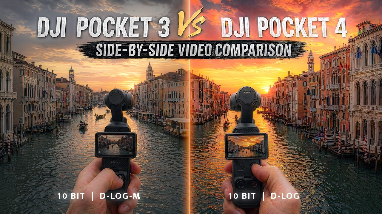 DJI Pocket 3 vs Pocket 4 - Side-by-Side Video Comparison