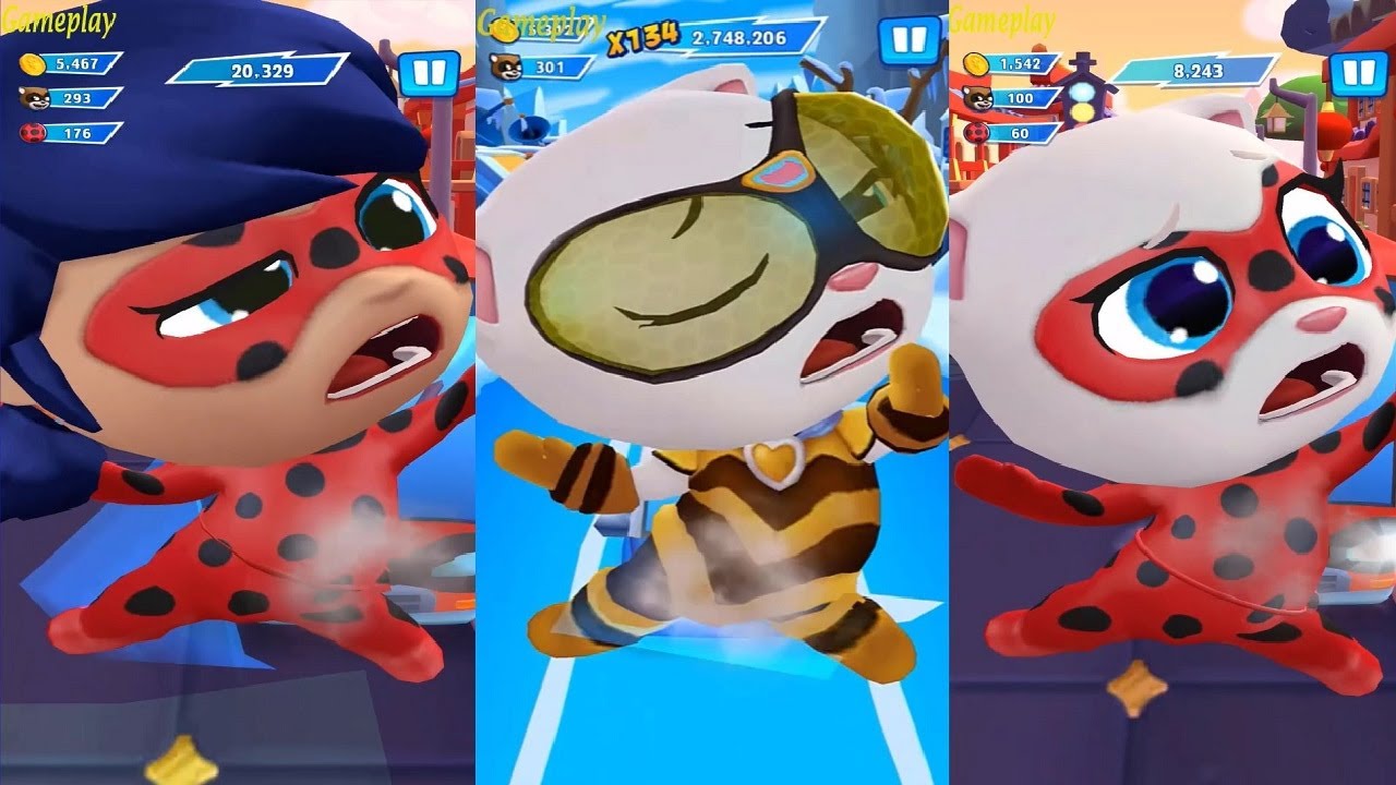 Talking Tom Hero Dash New Update New Character Miraculous Ladybug VS Ladybug Angela QUEEN BEE ANGELA