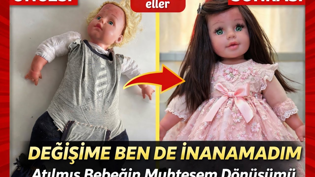 Çöpe Atılmış Oyuncak Bebeğin İnanılmaz Dönüşümü #dollmakeover #dollrestoration #oyuncakbebek 
