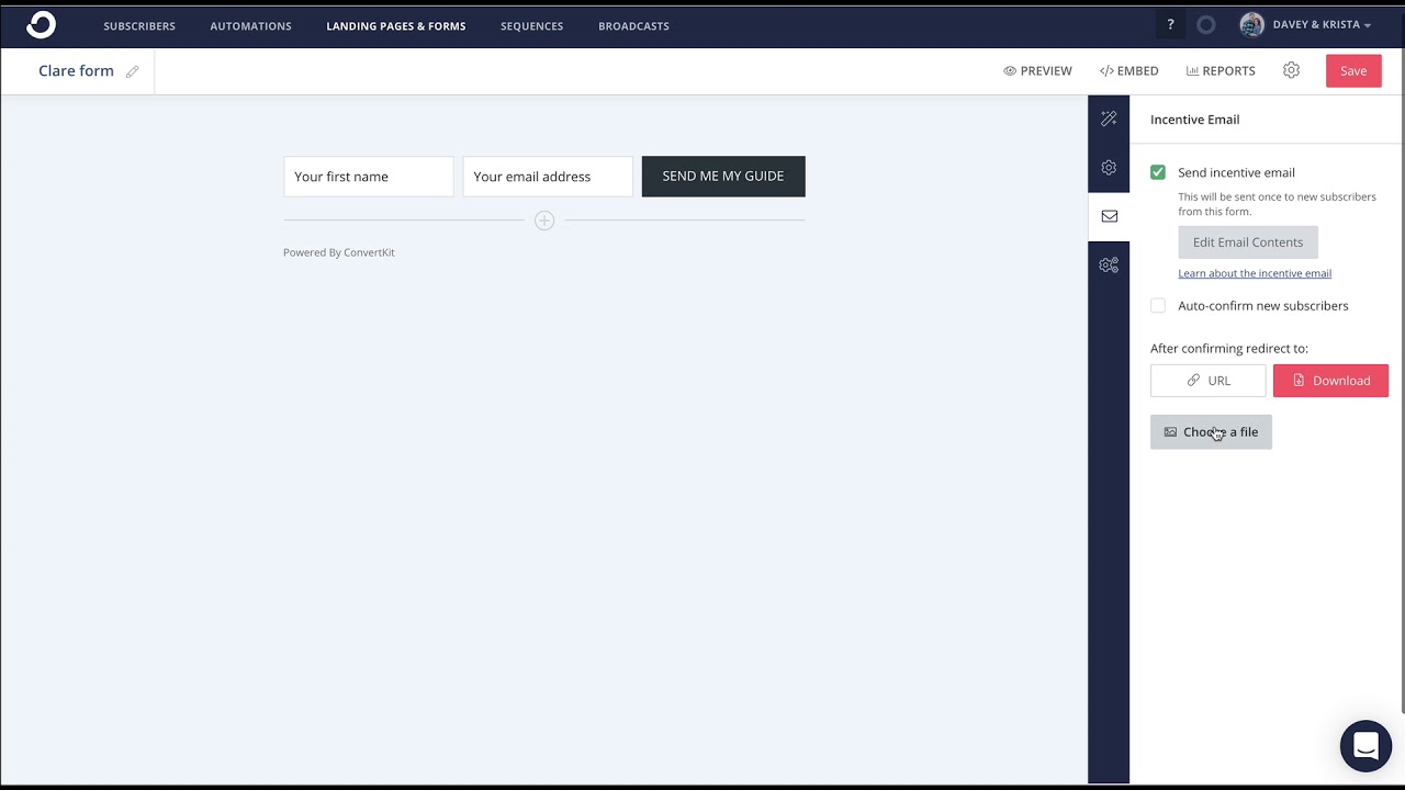How to Create a Sign Up Form & Send a Lead Magnet PDF in ConvertKit