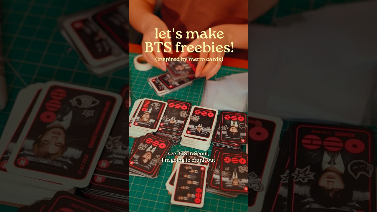 Making freebies for the BTS Comeback Show! @Netflix #BTSLiveonNetflix #BTS_ARIRANG