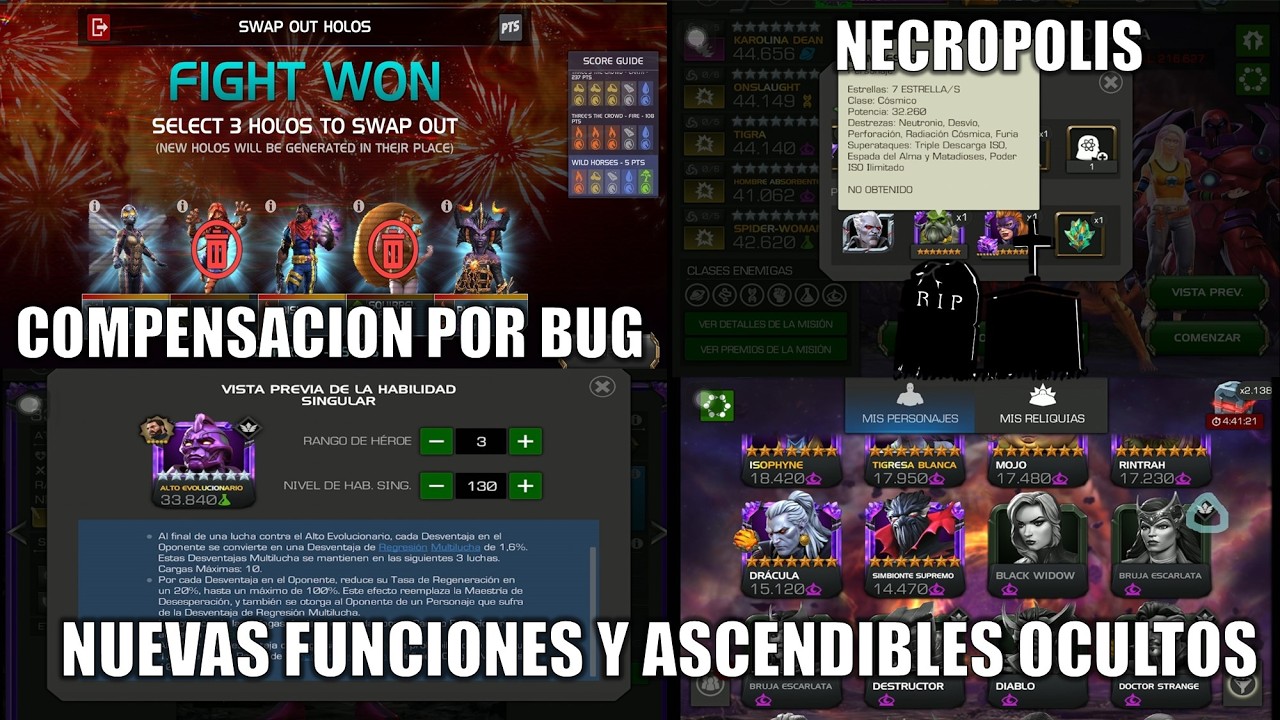 ¿COMPENSACION POR BUG AÑO LUNAR? | ASCENDIBLES OCULTOS | NUEVAS FUNCION OCULTA | RIP NECROPOLIS MCOC