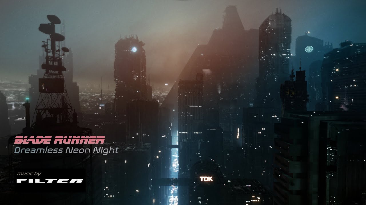 Blade Runner | DREAMLESS NEON NIGHT |  music/visual AMBIENCE for work study & relaxation - 8 Hours