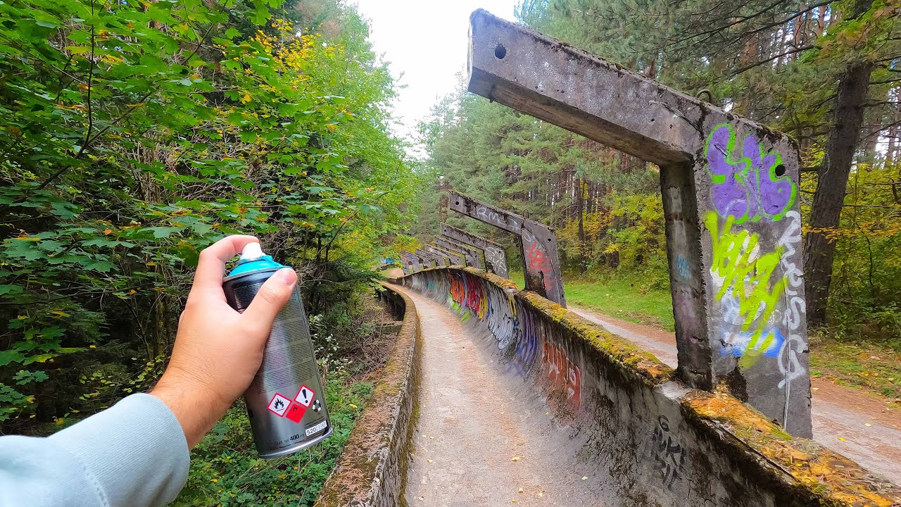 Painting In The Abandoned BOBSLED TRACK In Sarajevo