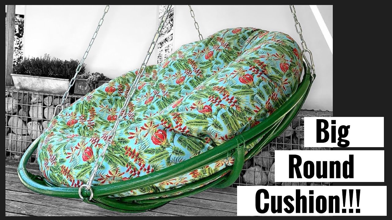 DIY: How to make a XXL round cushion. Floor cushion. Papasan Cushion. #diy #sewing #cushion
