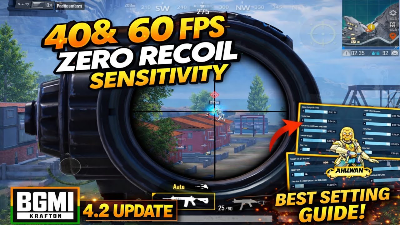 BGMI Best Sensitivity Code 2026 🔥 40/60 FPS Zero Recoil Sensitivity | PUBG/BGMI No Recoil Settings 