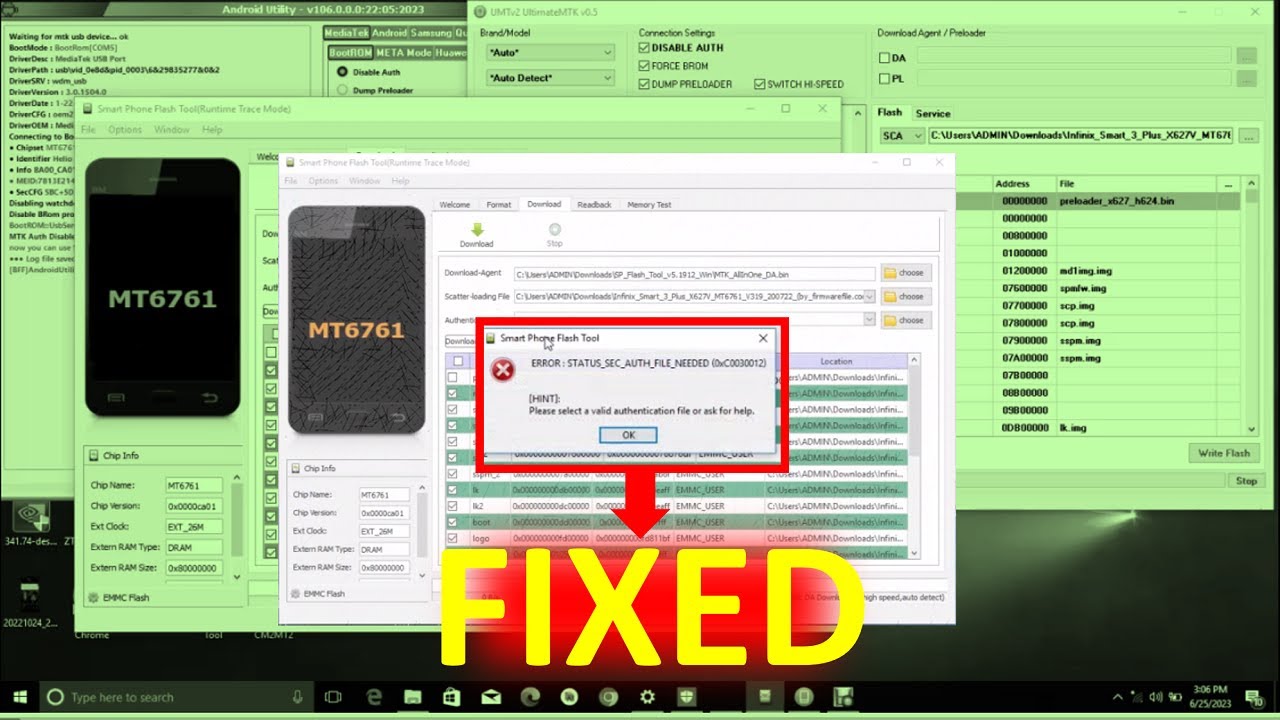 How to Fix ERROR Status Sec Auth File Needed 100% MTK Android