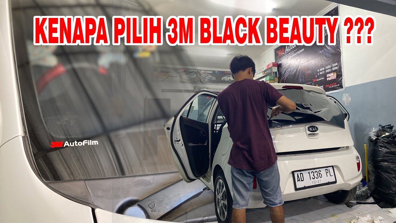 Pasang Kaca Flim 3M Black Beauty dengan Kegelapan Kaca Depan 40% & Kaca Samping Belakang 80%