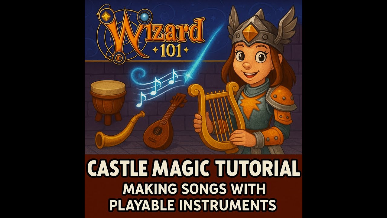 Wizard101 Castle Magic Tutorial -  Making songs with playable instruments