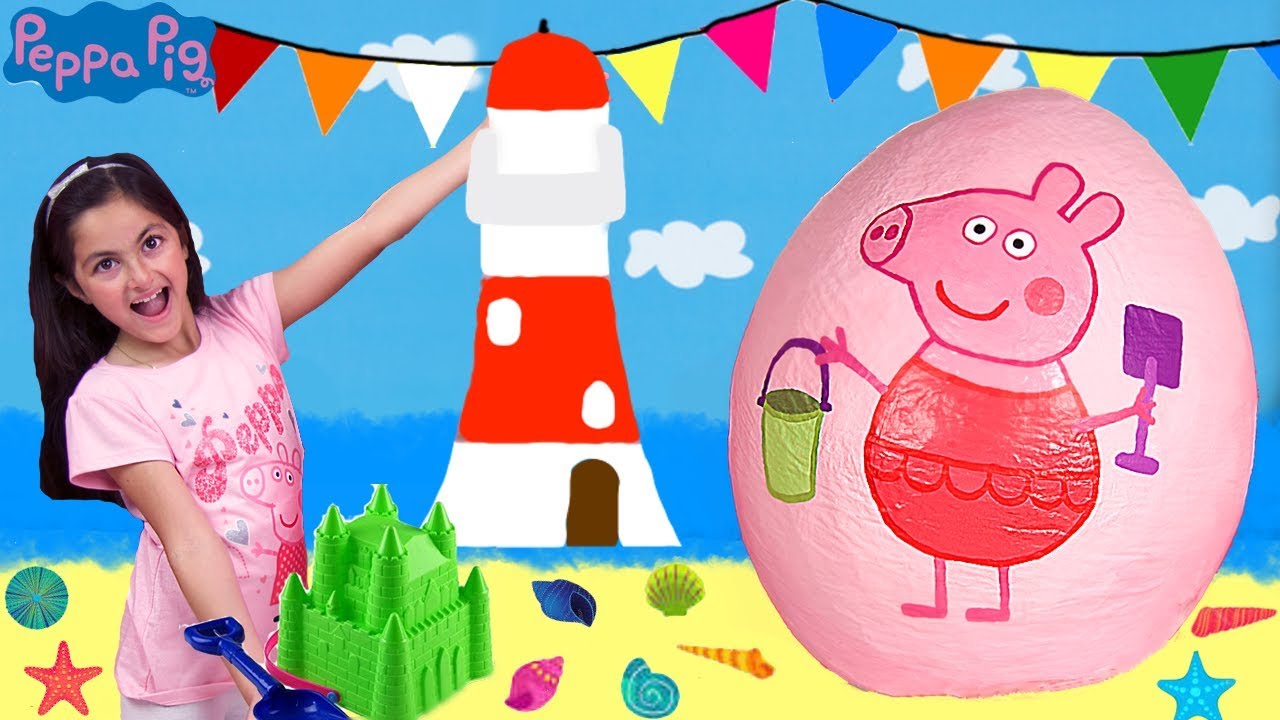 Peppa Pig Beach Holiday 2 -Surprise Egg Opening! New Peppa Pig Episodes - Peppa Pig Toys