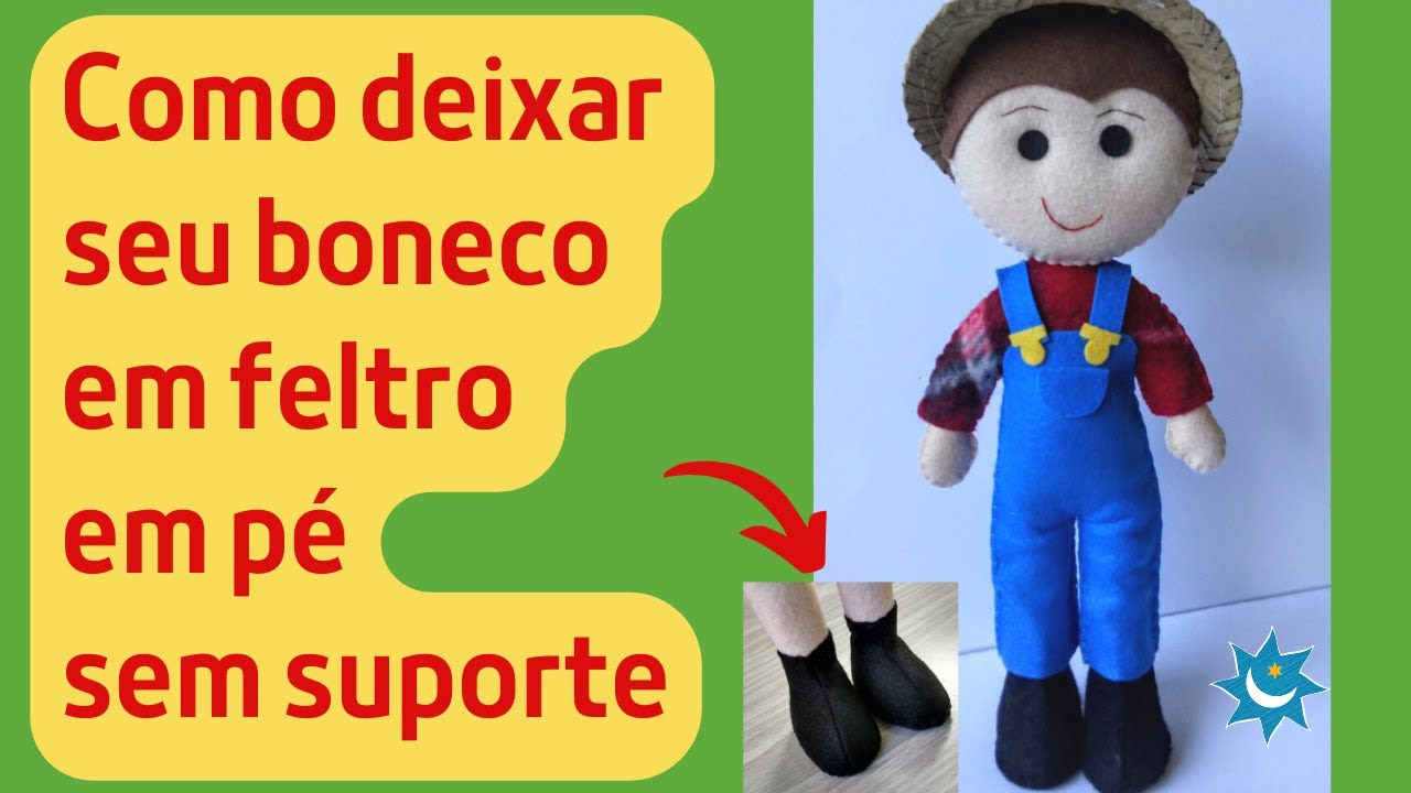 Como deixar boneco em feltro em pé sem suporte