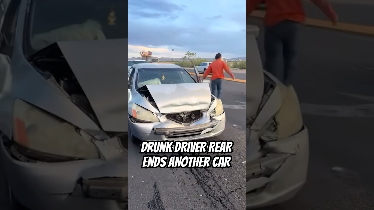 Drunk Driver Rear Ends Another Car #cars #shorts