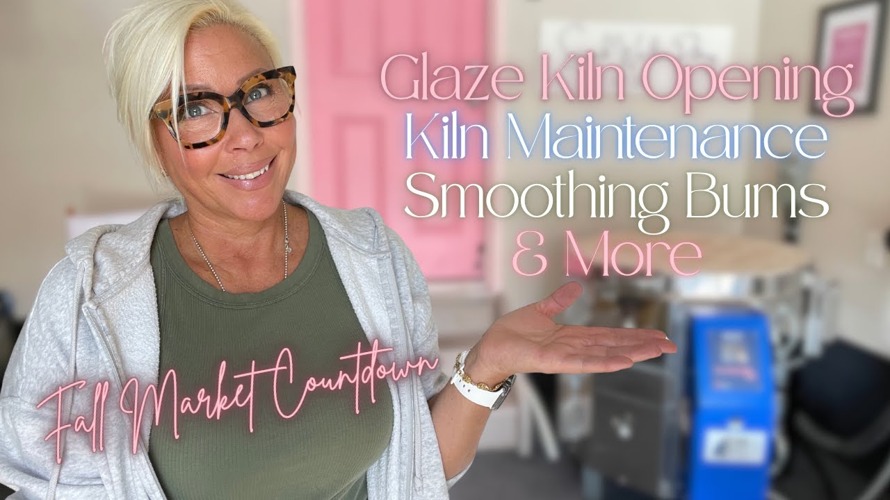 Studio Life 🍂 Fall Market Prep | Glaze Kiln Opening | Kiln Maintenance | Grinding Glaze Drips & More