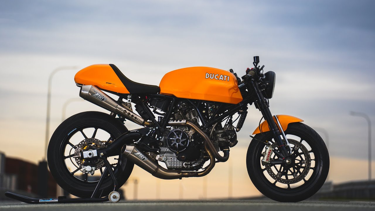 Ducati Sport Classic Monoposto Custom / Detail, walkaround, engine sound, exhaust Zard