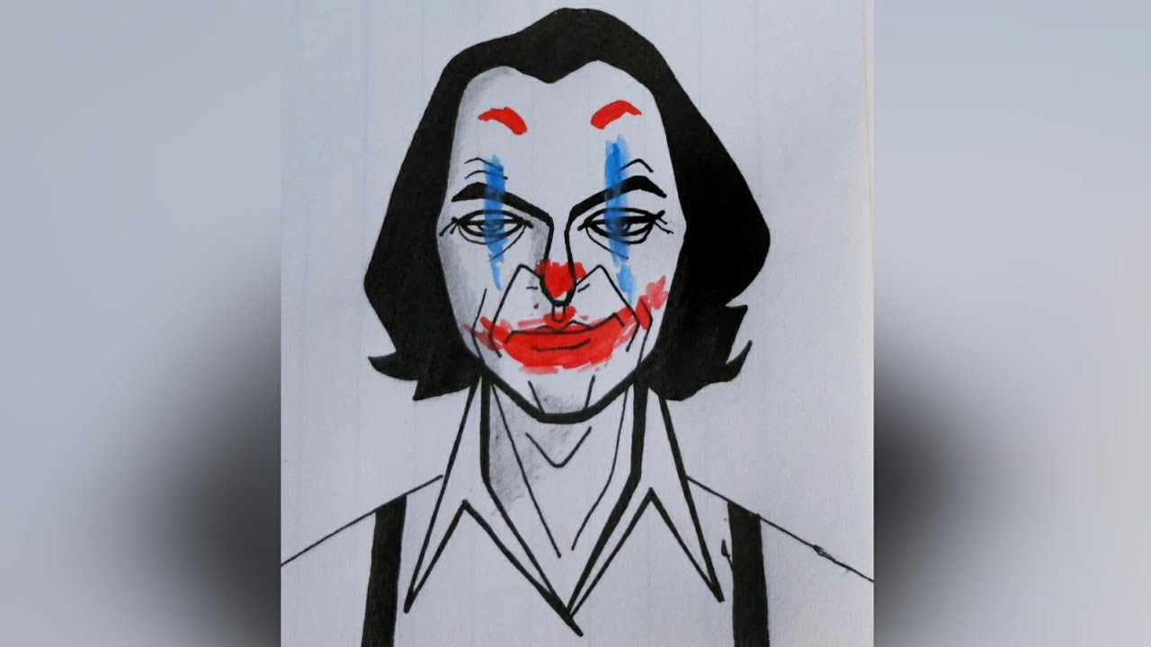 How to draw simple Joker-Joe Phoenix #joker #art #postercolor #youtube #watercolor acrylic color