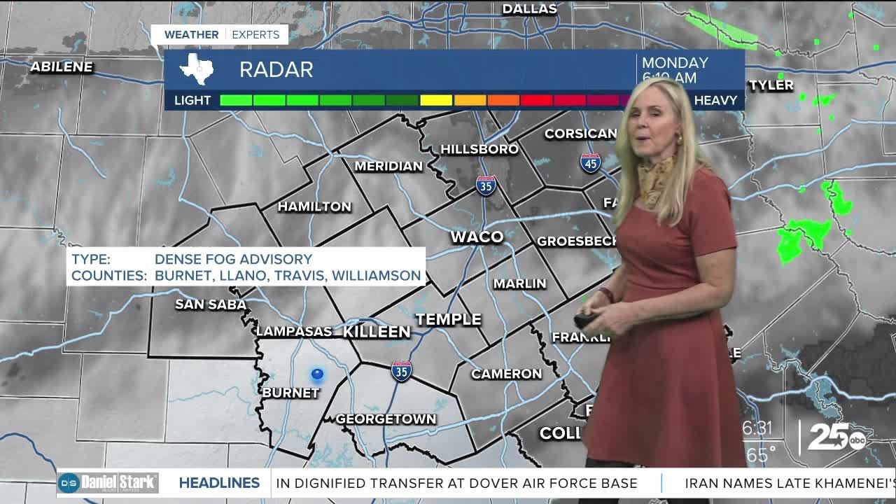 Morning fog turns to mostly cloudy, warm and breezy conditions