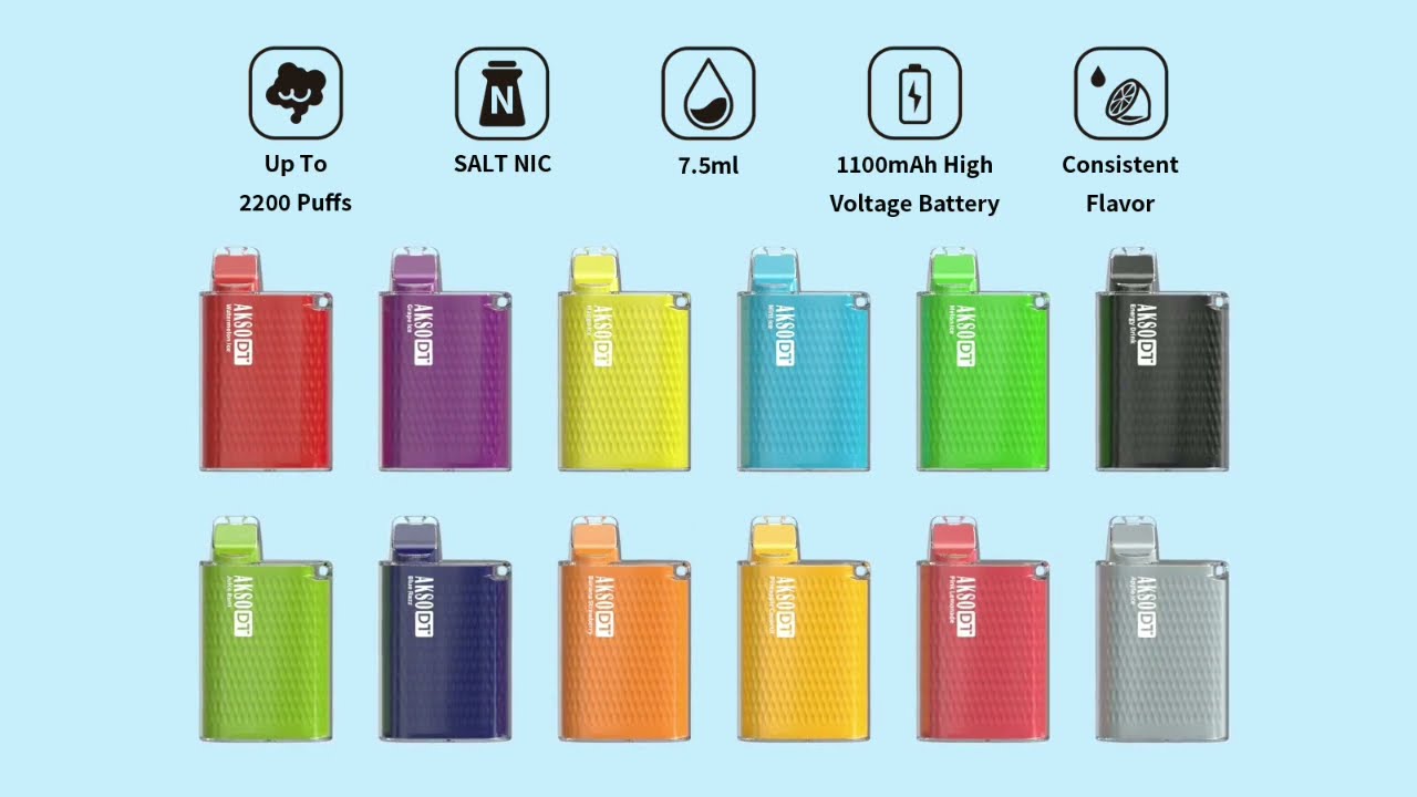 HCigar | AKSO DT 2200 puffs disposable vape Dual colors injection crystal