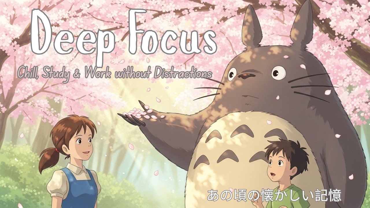 Ghibli Study Lofi Piano🌸 3 Hours of Deep Focus, Chill & Work without Distractions  あの頃の懐かしい記憶
