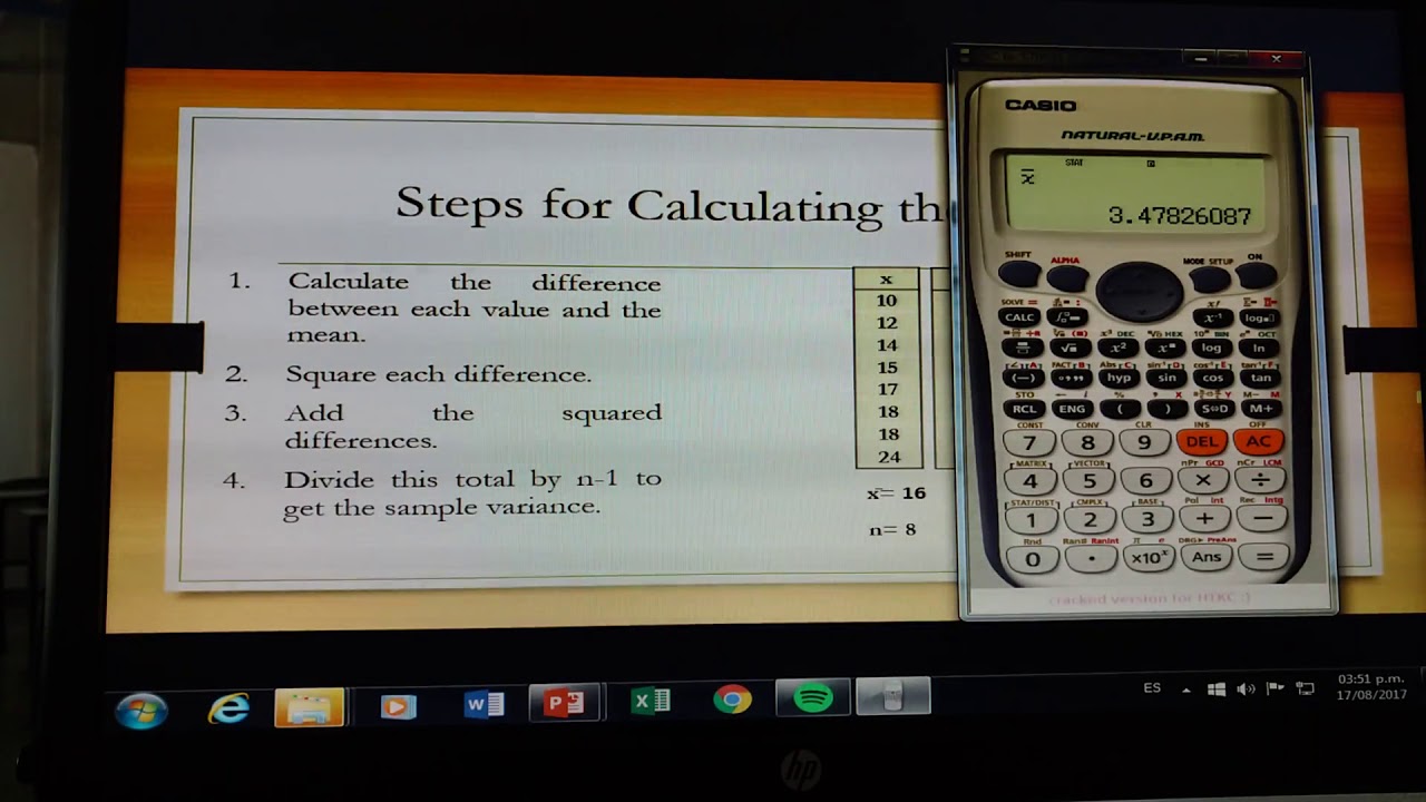 Desviación Estándar y Varianza en Casio fx-991 ES Plus