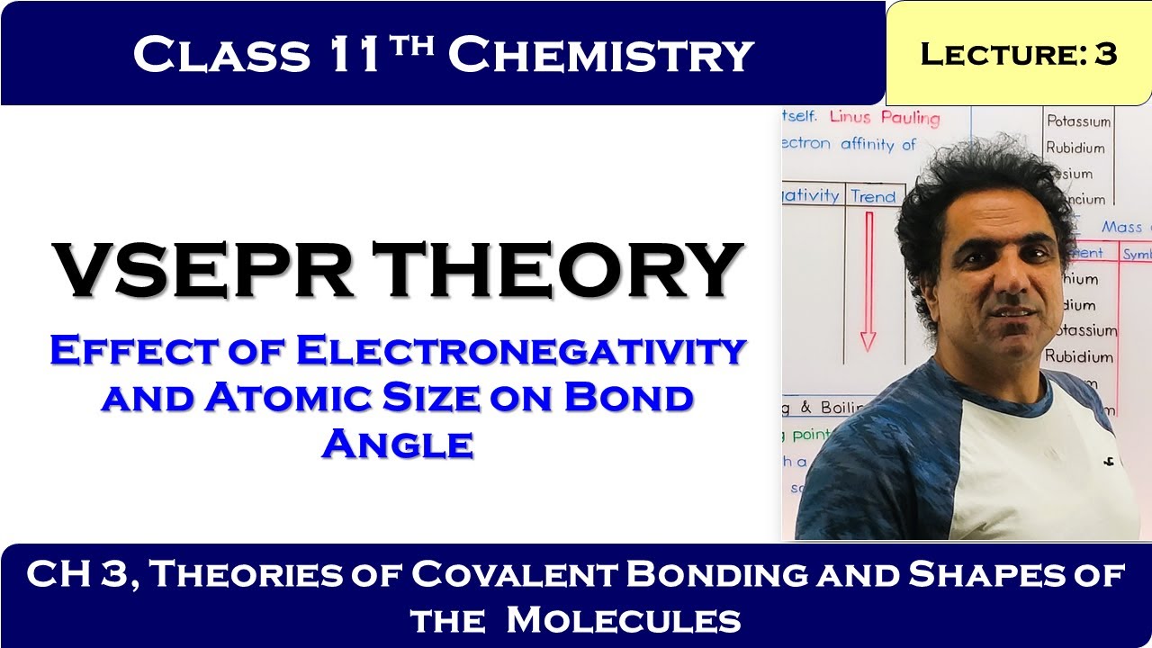 Chemistry 11, Chap 3, Lec 3, VSEPR Theory, Effect of Electronegativity  atomic  Size on Bond Angle,