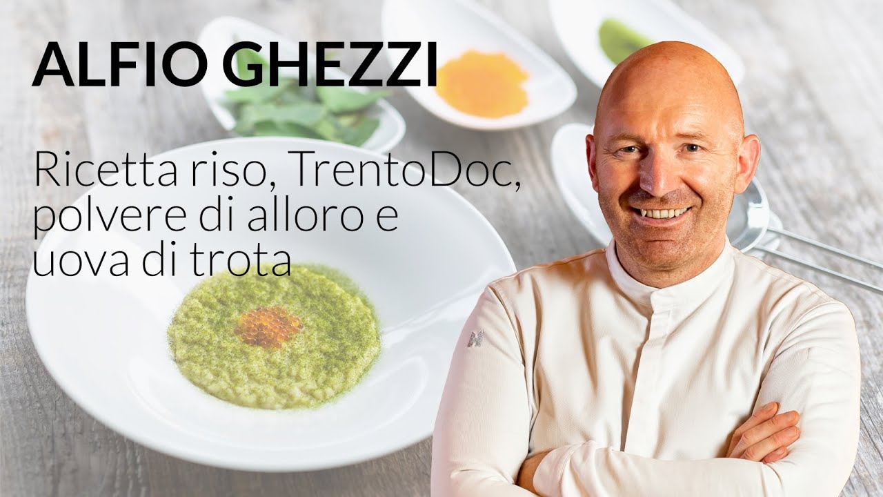 RISO, TRENTO DOC, POLVERE DI ALLORO E UOVA DI TROTA