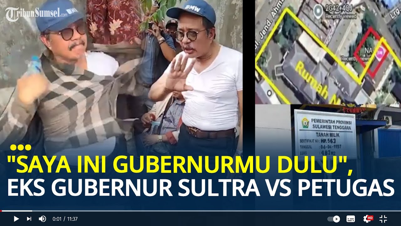 Detik-detik Eks Gubernur Sultra Buka Baju Tolak Eksekusi Lahan Parkir: Saya Ini Gubernurmu Dulu