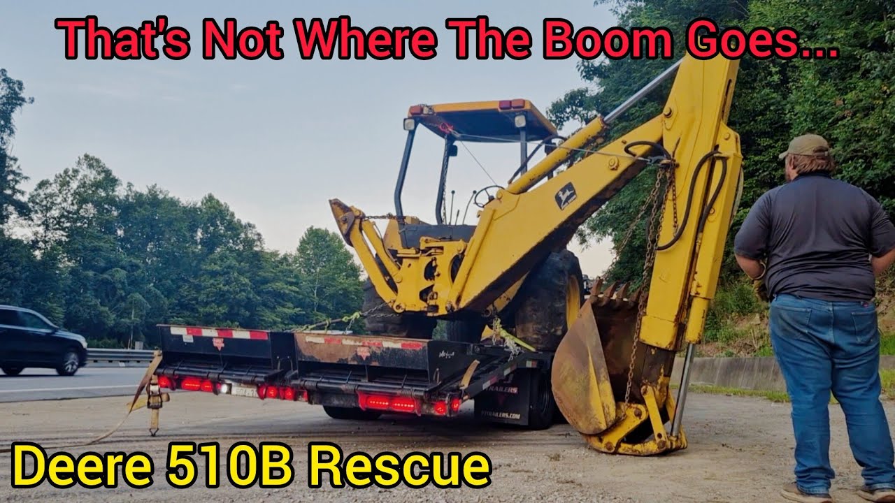 Deere 510B Backhoe Disaster Strikes While Delivering It To Its New Owner!
