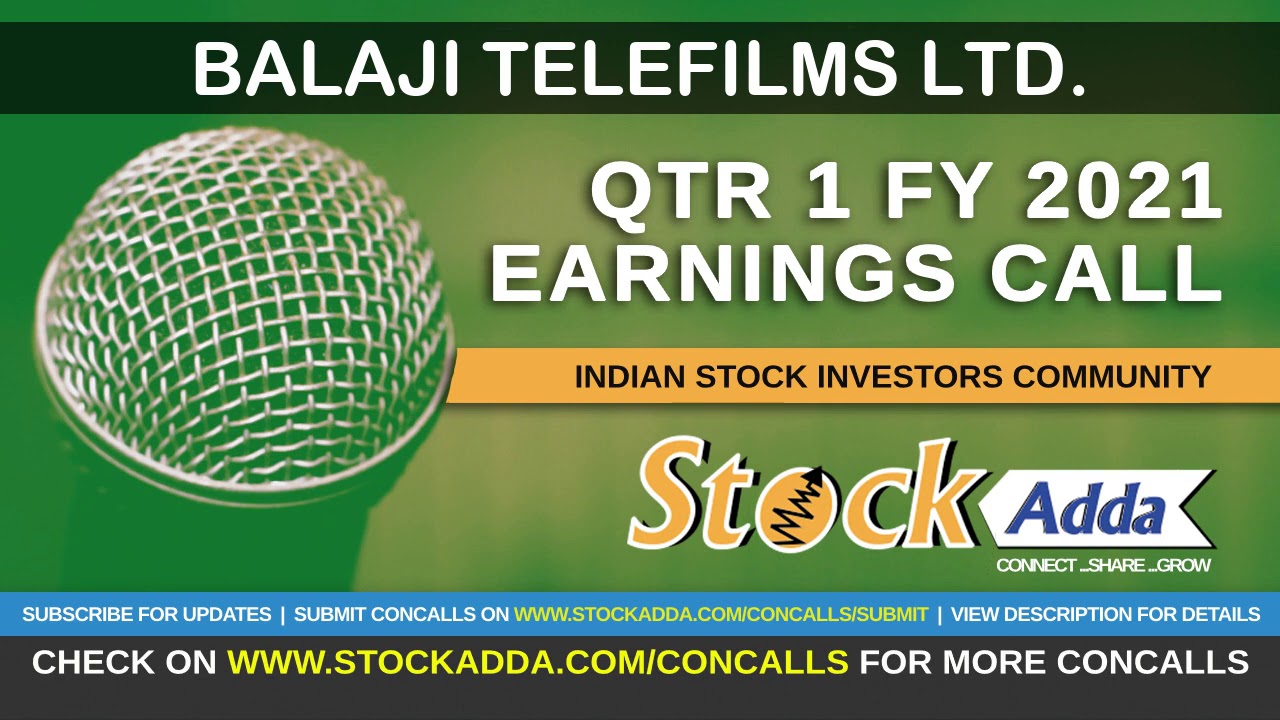 Balaji Telefilms Conference Call Qtr1 FY21