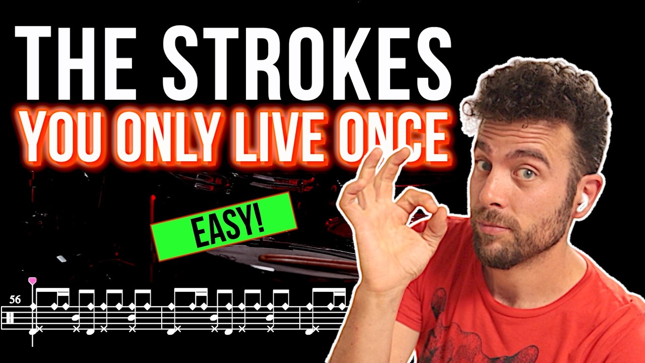 The Strokes - You Only Live Once - Drum cover (with scrolling drum score)
